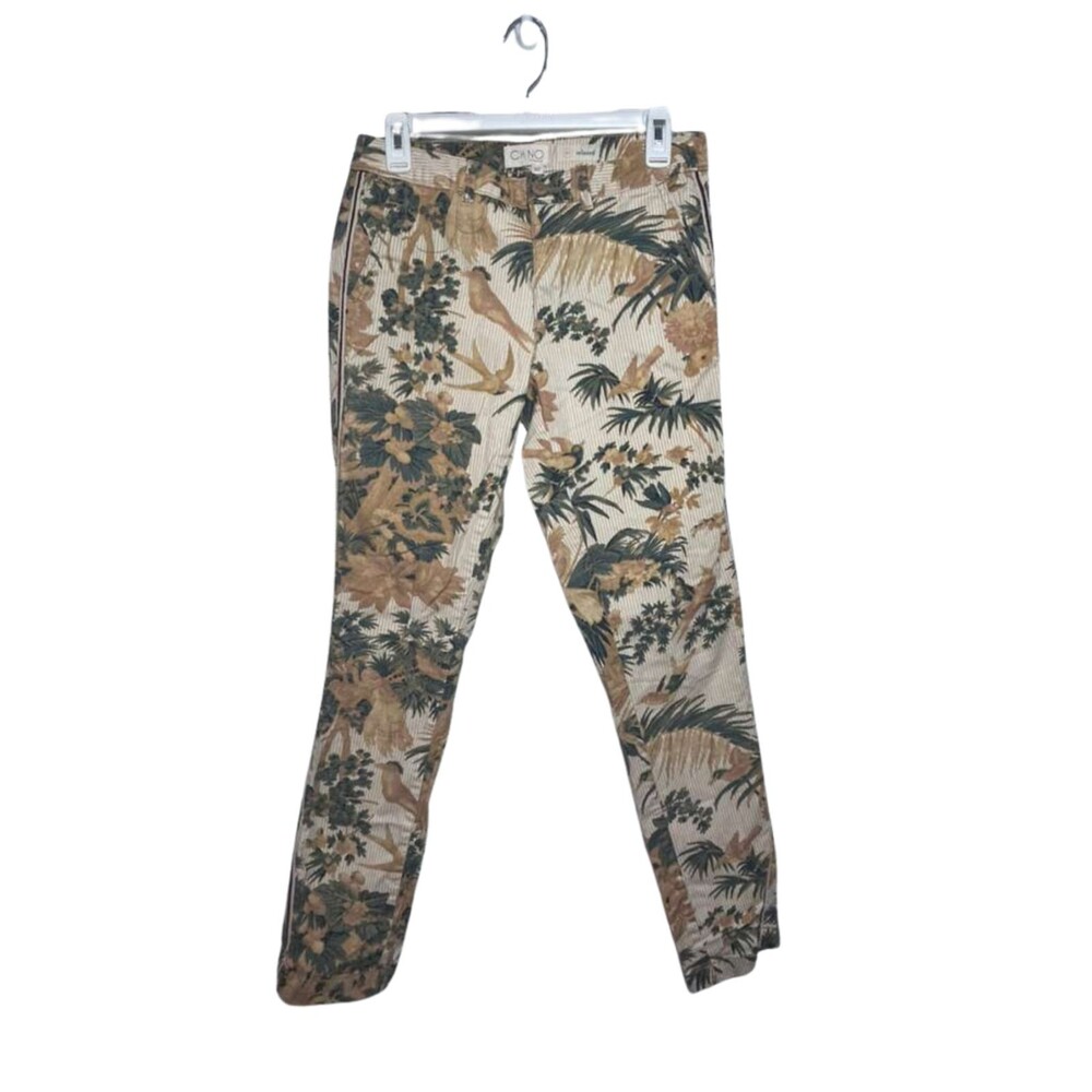 Chino By Anthropologie Relaxed Pants Womens Size 27 Floral Birds of Paradise